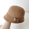 羊毛呢帽子女士秋冬显脸小礼帽赫本风，法式优雅复古渔夫帽盆帽