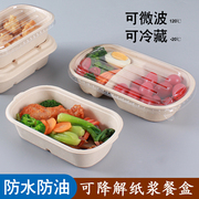 寿司打包盒外卖轻食饭盒一次性意面盒子沙拉减脂餐便当盒纸浆餐盒