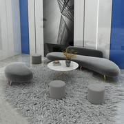 办公沙发茶几组合个性，简约现代创意接待休息区，弧形会客办公室沙发