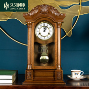 客厅欧式座钟实木钟表机械台钟大号时钟复古中堂装饰财神座钟