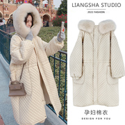 冬季孕妇装韩版棉服洋气温柔宽松加厚外套中长款收腰显瘦棉衣