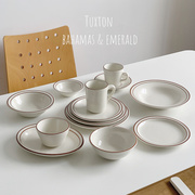 。onthetable-棕色芝麻釉，系列釉下彩，陶瓷餐具盘子碗杯子杯碟