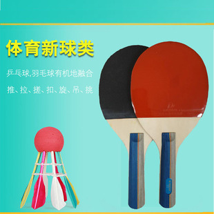 2D嗒嗒球球拍嗒嗒乐牌椴木拍子搭配鸭毛球额毛球训练比赛套装