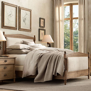 法式实木双人床仿古婚床小户型美式乡村1.8米主卧双人床可定制
