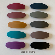 韩国进口气质磨砂椭圆形小边夹可爱纯色彩色刘海，夹发夹bb夹顶夹