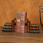 跨境欧式复古书本书档木质假书书立带抽屉杂物收纳书柜装饰摆件