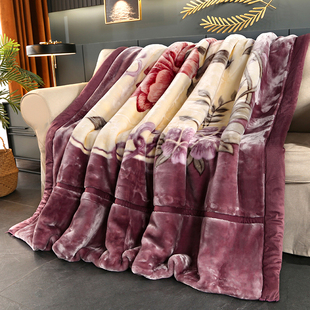 双层加厚拉舍尔毛毯秋冬季保暖绒毯单双人(单双人，)婚庆毯子珊瑚绒盖毯