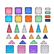 7.5厘米强磁钻石，彩窗磁力片补充装儿童，拼装磁力积木正方形