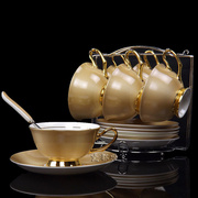 家庭欧式套装英式高档骨瓷咖啡杯茶具创意结婚礼物配勺送杯架