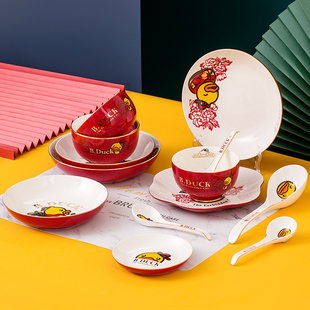 bduck小黄鸭故宫文创联名餐具碗家用单个创意个性可爱汤碗吃饭碗