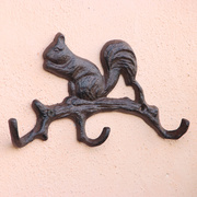 花园庭院杂货墙面壁挂装饰铸铁乡村户外钩子欧式创意复古松鼠挂钩