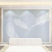 羽毛卧室墙纸无纺布北欧墙布，简约现代8d客厅壁纸电视背景墙壁画