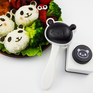 diy熊猫饭团模具套装笑脸海苔夹紫菜，压花器儿童米饭磨具便当工具