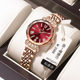 柏达茄品牌瑞士认证超薄款，防水时尚进口石英机芯女士手表一件代发