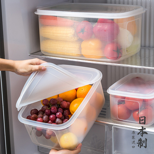 日本进口冰箱大容量收纳盒水果，蔬菜保鲜盒冷冻专用密封米面储物盒