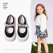女童帆布鞋子2024夏季软底小白鞋小女孩，儿童板鞋宝宝玛丽珍鞋