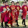伴郎服中式男兄弟装新郎结婚礼服搞笑中国风唐装大马褂兄弟团套装