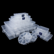 透明塑料盒小螺丝收纳盒五金分类盒，元件工具电子零件，盒子分格有盖