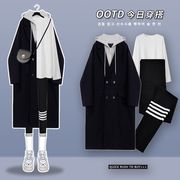 高级感秋冬三件套职业套装女2022女装外套奶系冬装搭配一整套