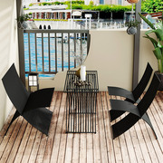 定制北欧现代简约铁艺户外桌椅组合庭院桌椅套件折叠桌椅阳台休闲