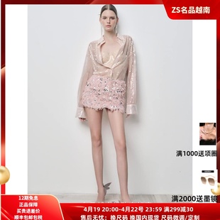 ZS名品越南设计师Leger 24重工亮片轻奢性感甜美气质套装