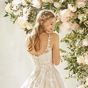 婚纱2023双肩吊带蕾丝简约甜美优雅法式气质，新娘旅拍户外轻纱