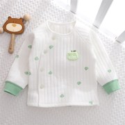 新生婴儿保暖内衣上衣单件秋冬3个月，男女宝宝薄铺棉外套开衫1岁半