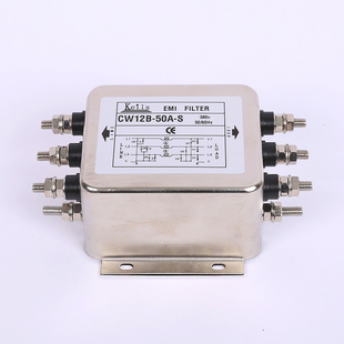 三相三线380V交流电源滤波器伺服变频器抗干扰CW12B-60A-S