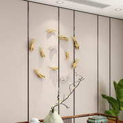 欧式电镀鱼金属立体壁饰客厅墙面，装饰创意轻奢餐厅背景墙挂件墙饰