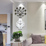 个性创意田园钟表现代客厅挂钟简约欧式静音卧室墙上装饰挂表