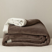 无印良品加厚绒毛毯冬季牛奶绒双面绒毯子，办公室午睡毯单人盖毯被