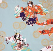 日式和风全棉布料艺伎跳舞双人舞艺妓烫金 手工DIY 幅宽140*100cm