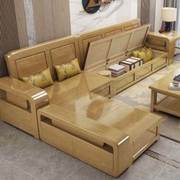 北欧实木沙发小户型客厅现代简约橡木沙发冬夏两用储物家具