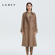 lancy朗姿高级感羊绒，大衣冬季气质宽松中长款毛呢，羊毛外套女