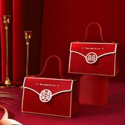 2022糖盒结婚喜糖盒子中式手提婚礼糖盒创意磨砂中国风包装盒