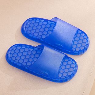 powersnail儿童拖鞋夏季大童纯色防滑可爱水晶亲子鞋软底透明浴室