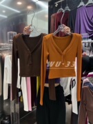 wu.33打底衫冬季韩版紧身显瘦加厚加绒设计感v领长袖T恤上衣