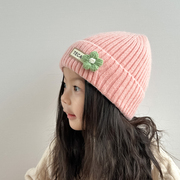 儿童帽子女孩秋冬款，毛线帽宝宝套头帽，女童网红针织帽冬季2023