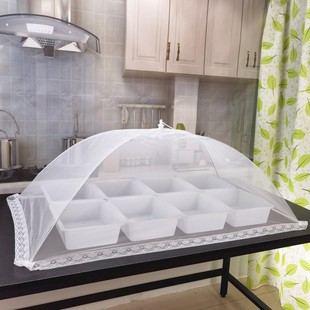 折叠商用大号透明盖菜罩子食物，苍蝇罩纯色，餐桌罩饭菜防尘罩伞