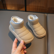 宝宝雪地靴加绒加厚冬季1-3-5岁软底鞋子女儿童棉鞋防滑男童棉靴