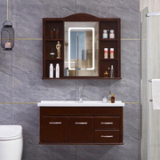 橡木浴室柜新中式简约现代洗脸洗手台盆，柜组合洗漱一体盆陶瓷卫浴