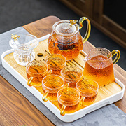 玻璃茶具套装家用泡茶神器功夫锤纹茶杯轻奢办公室会客茶壶泡茶壶