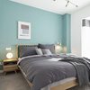 北欧简约纯色卧室床头，壁纸现代素色，全屋搭配定制环保无纺布墙布