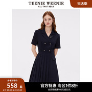 TeenieWeenie小熊奥莱后腰镂空连衣裙双排扣设计女人味裙子夏