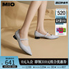 MIO米奥2024年春季尖头低跟单鞋一字带花朵钻饰秀气玛丽珍鞋女鞋