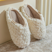 棉拖鞋女冬季室内毛绒，家用秋冬地板情侣居家软底，毛毛鞋保暖家居男