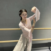飘逸舞蹈服女喇叭袖，古典舞现代舞中国舞显瘦练功服，形体基训服成人