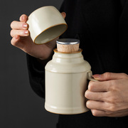 汝窑小暖壶杯子创意马克杯带盖中式茶壶陶瓷水杯定制保温瓶泡茶杯