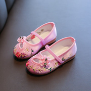 女童绣花鞋儿童手工布鞋公主配古装古风中国风唐装汉服鞋子