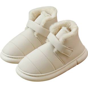 可外穿棉拖鞋女冬季室内家居保暖厚底包跟防水加绒高帮棉鞋男